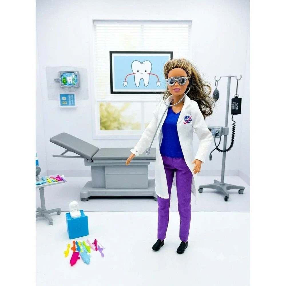 Mattel Barbie Space Scientist Doll Dentist Accessories Lab Coat NASA Lot 2016
